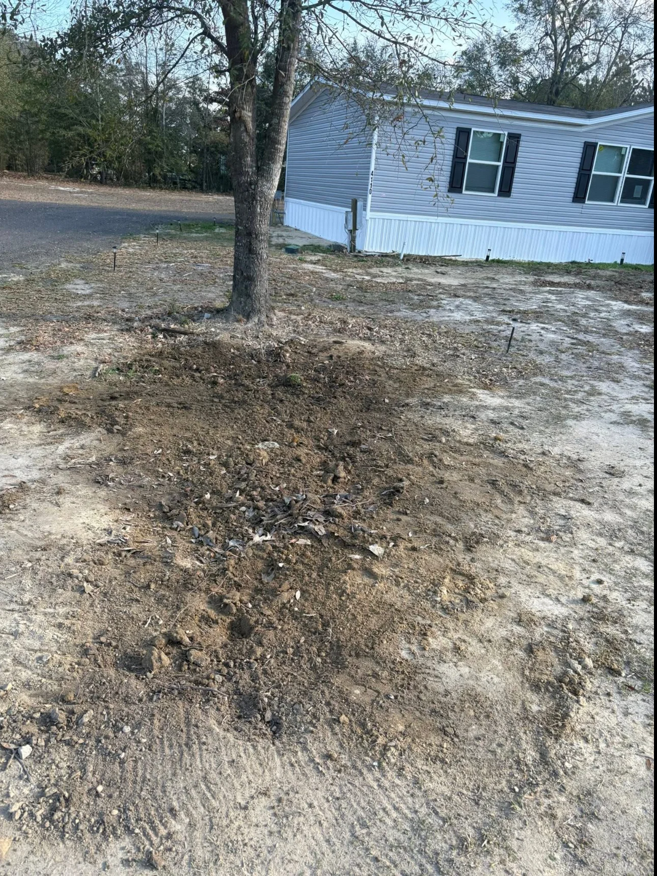 Ground after trench backfilling